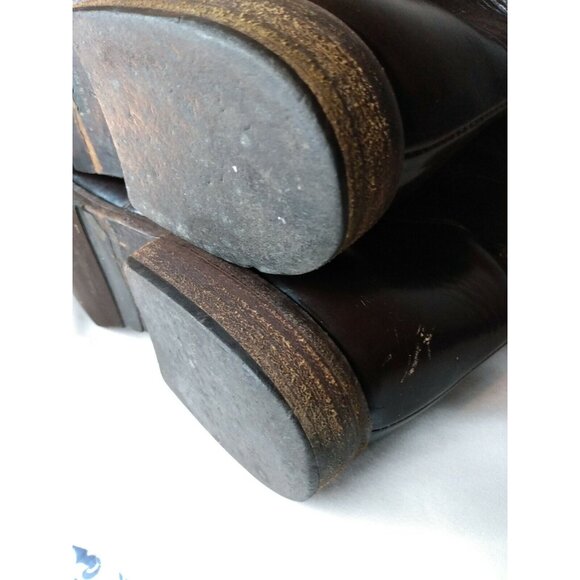 Charles David Women's Sz 7 B Brown Leather Riding Boots Vibram Soles FLAWS - Picture 8 of 12